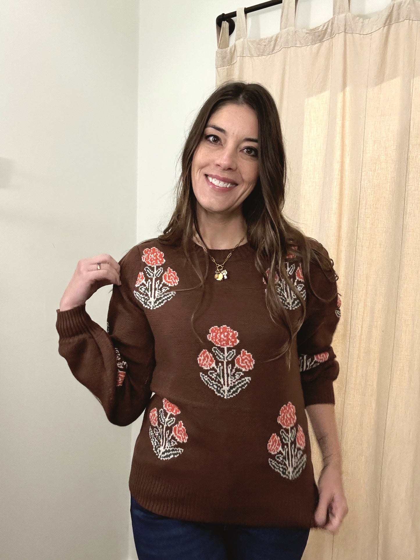 Lily Floral Knit Sweater