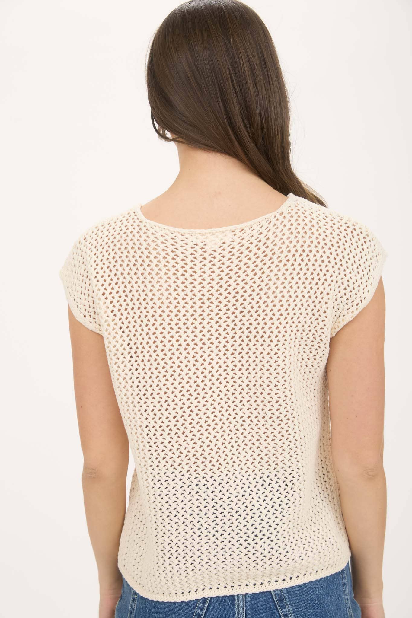 AMERICAN FLAG CROCHET KNIT SWEATER TOP