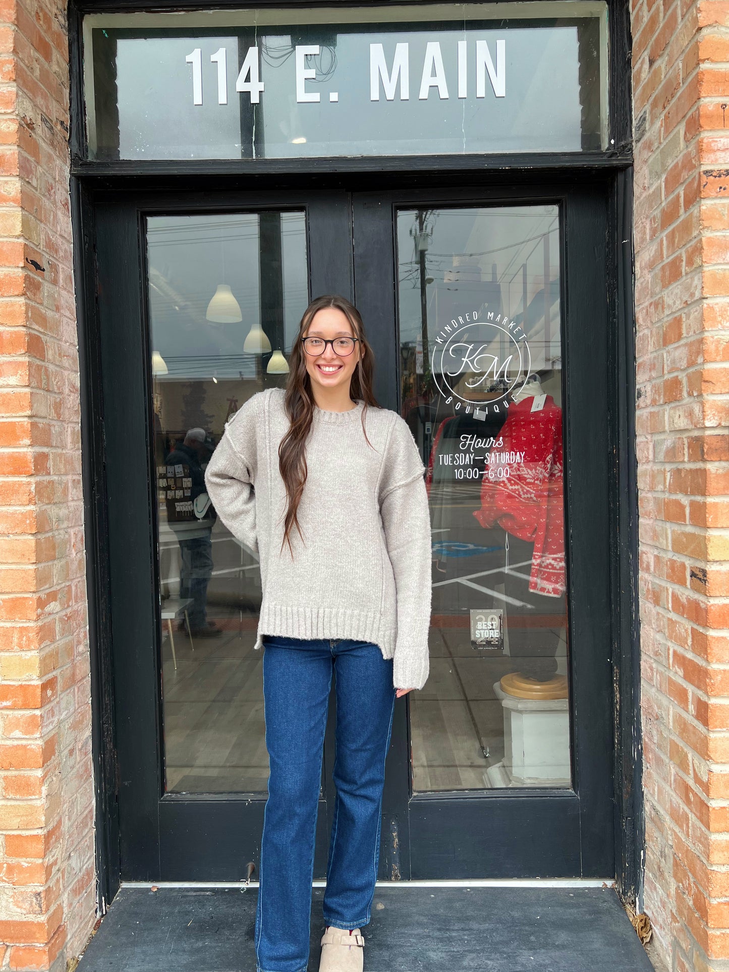 Nyla Fuzzy Knit Oversized Sweater