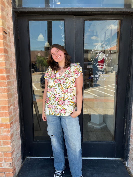 Gina Plus Size Floral Blouse