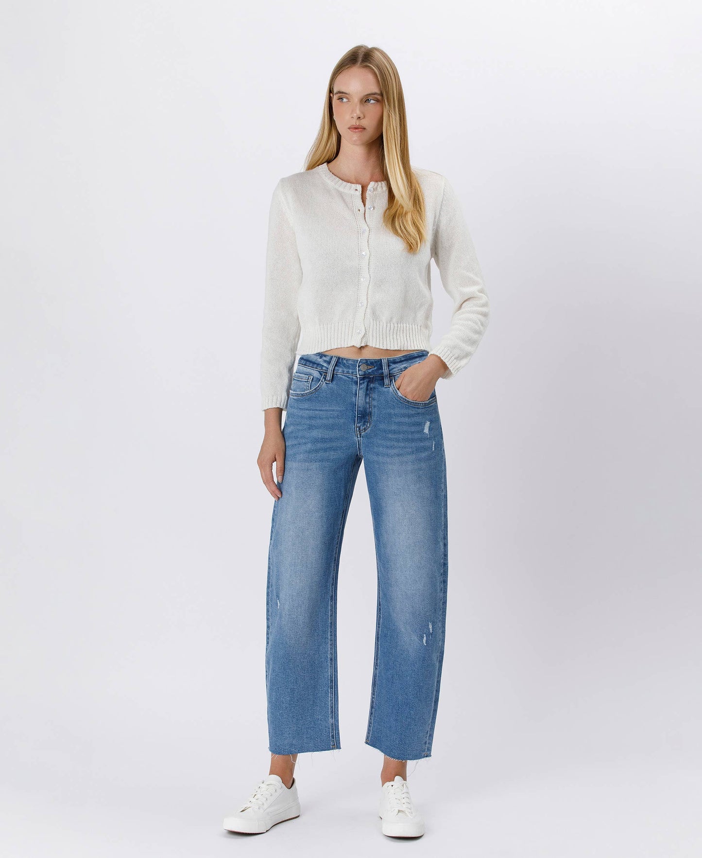 HIGH RISE MILD BARREL JEANS