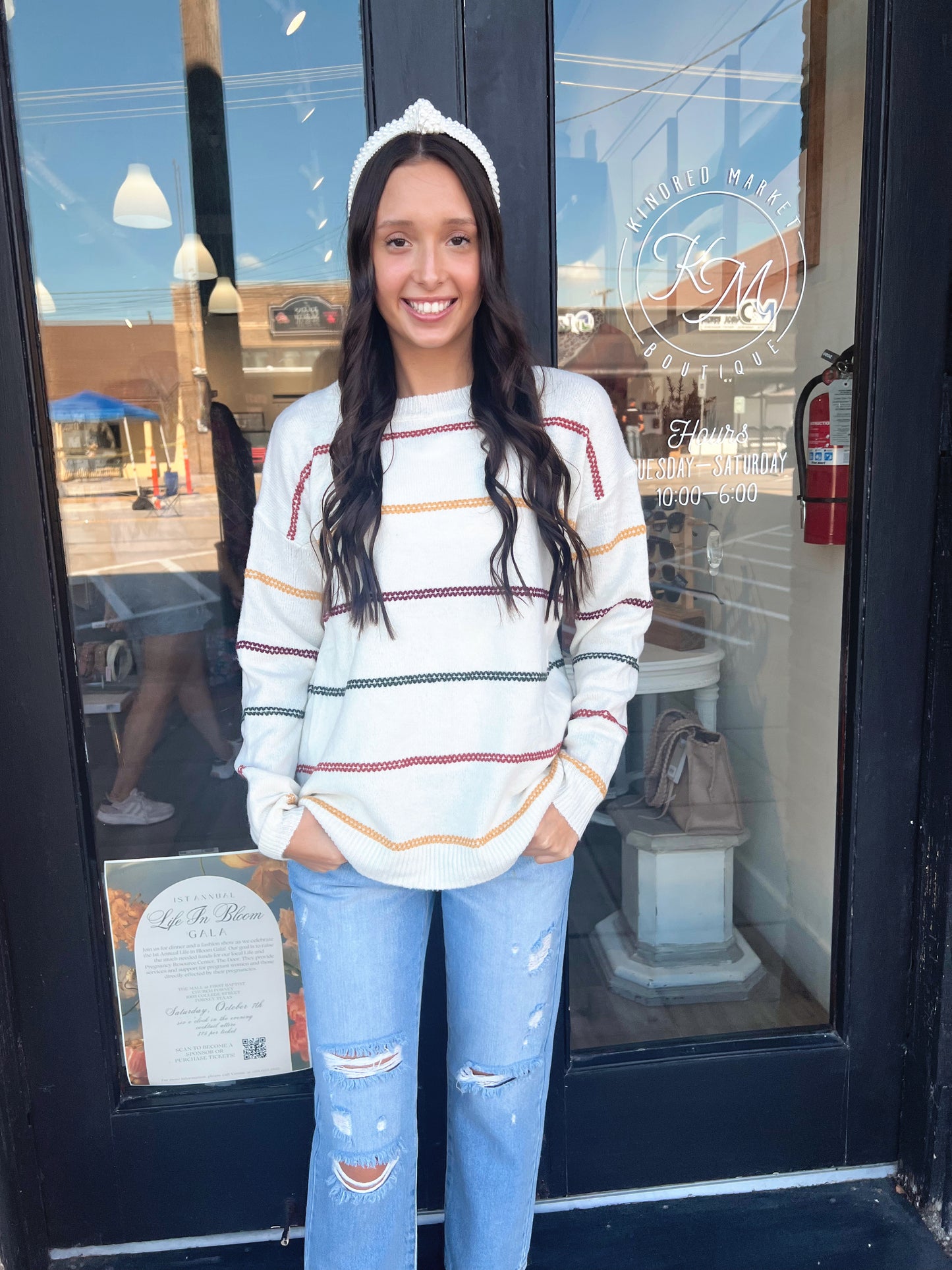 cora striped sweater