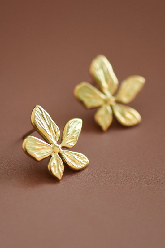 Gold Flower Earrings- Non-Tarnish