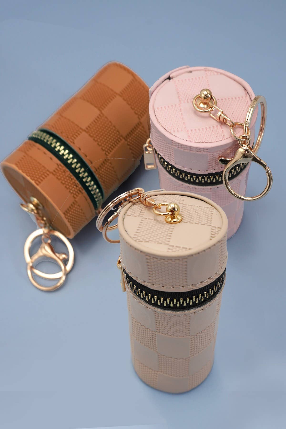 TRENDING VEGAN ROUND LIP BAG POUCH KEYCHAIN |