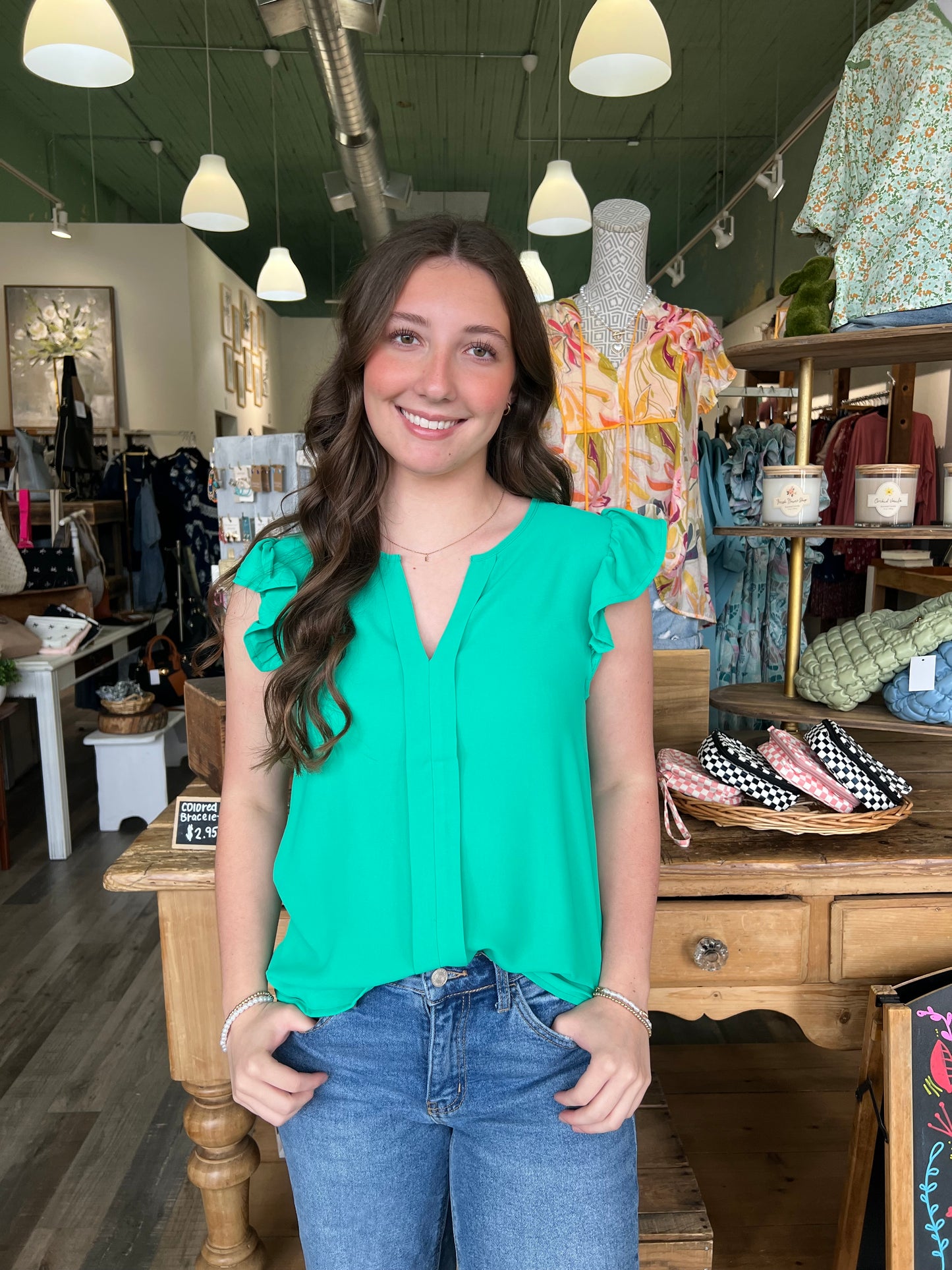 Auddie Split Neck Blouse