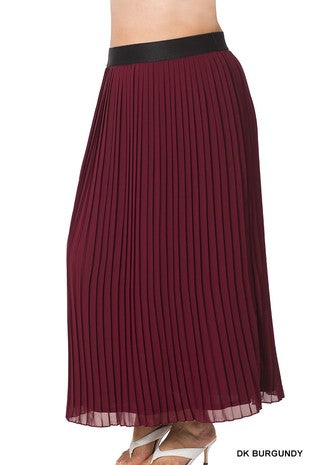 Athena Plus Burgundy Maxi Skirt