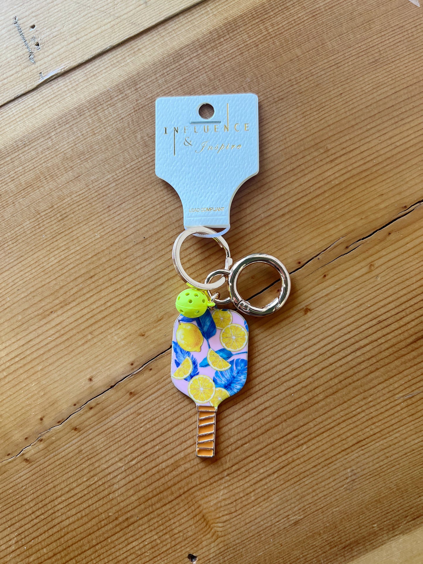 Gold Pickleball Paddle Key Chains