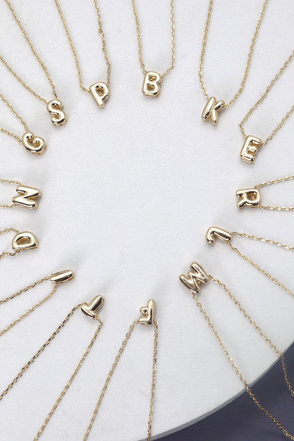 Mini Personalized 3D Bubble Inital Necklace