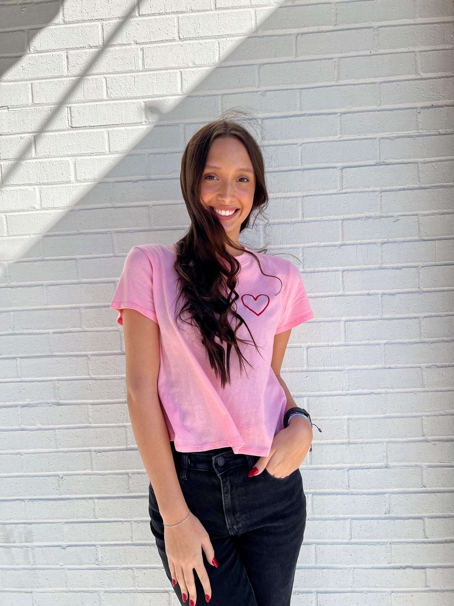 Harper heart crop tee
