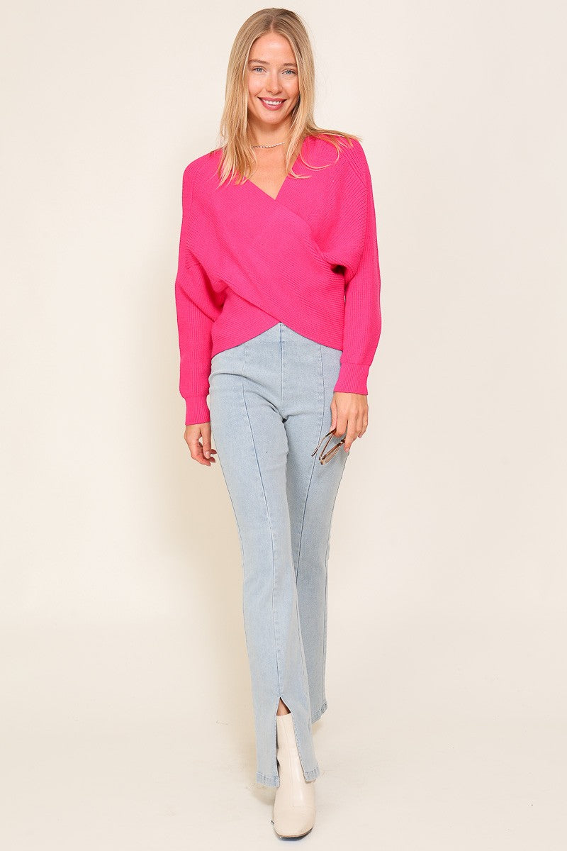 Paisley Cross Over Front Sweater