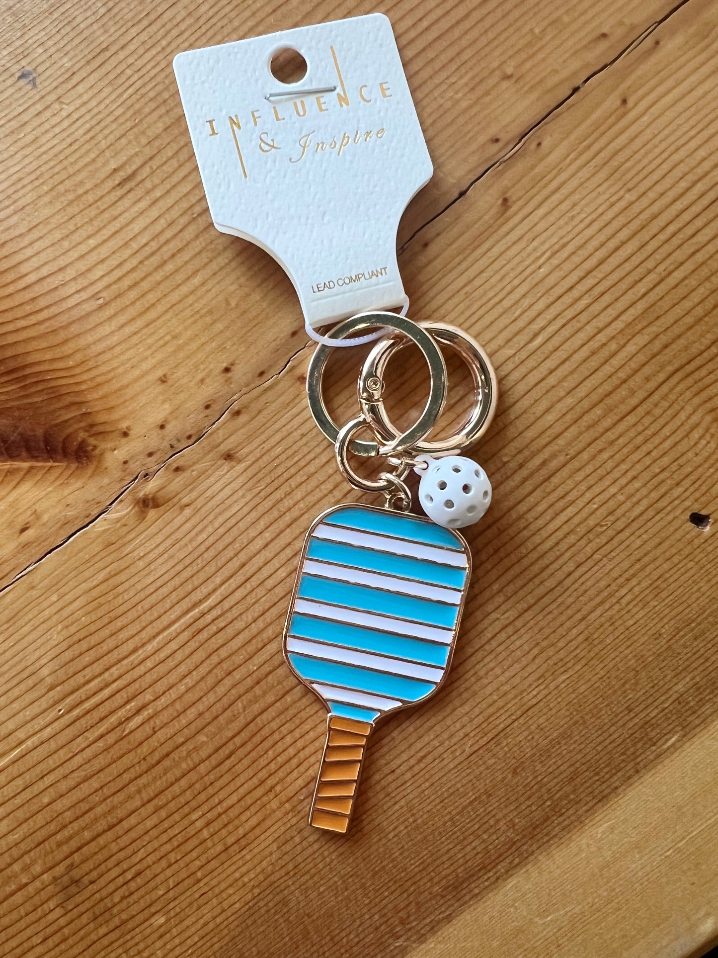 Gold Pickleball Paddle Key Chains