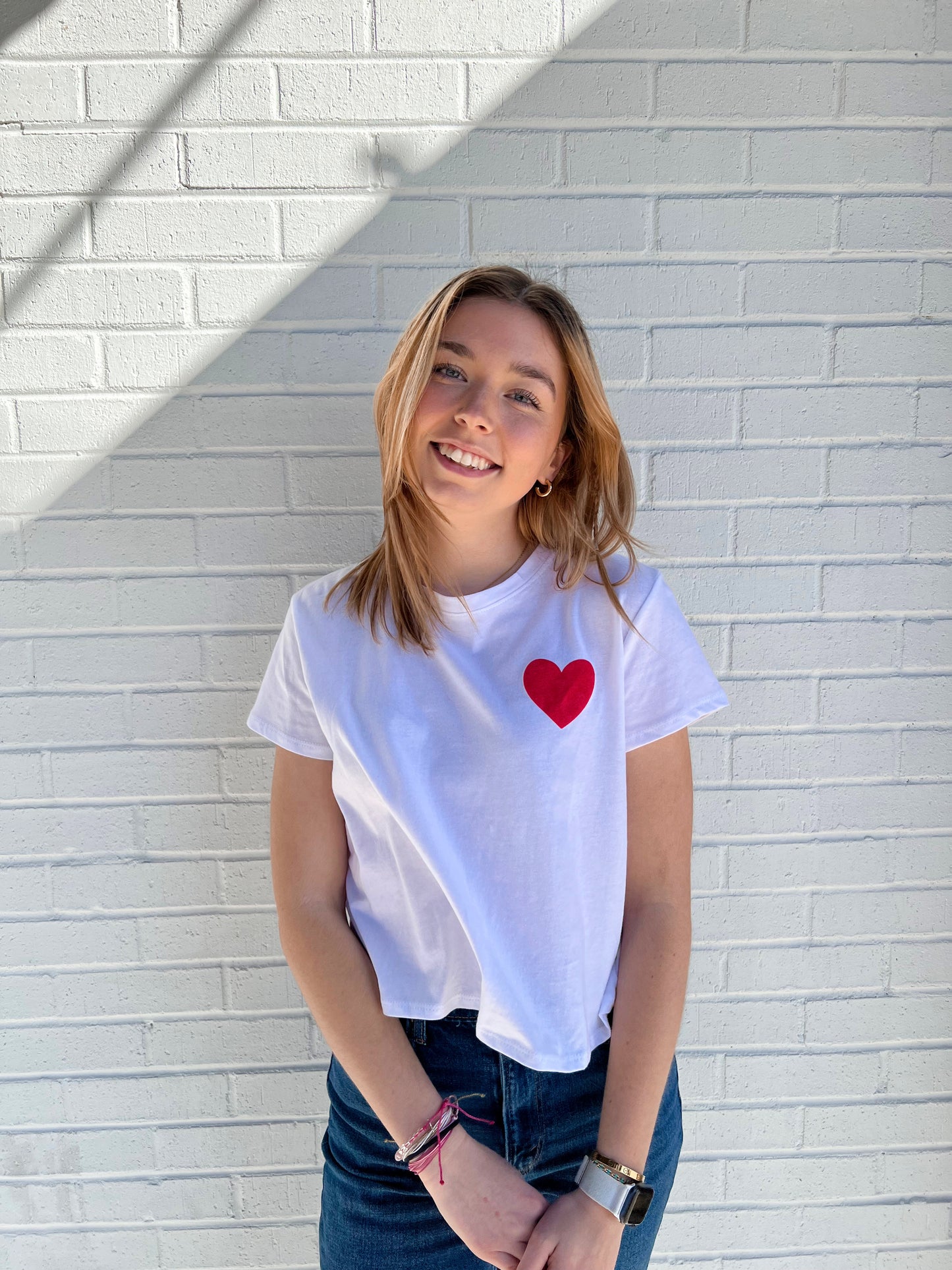 Harper heart crop tee