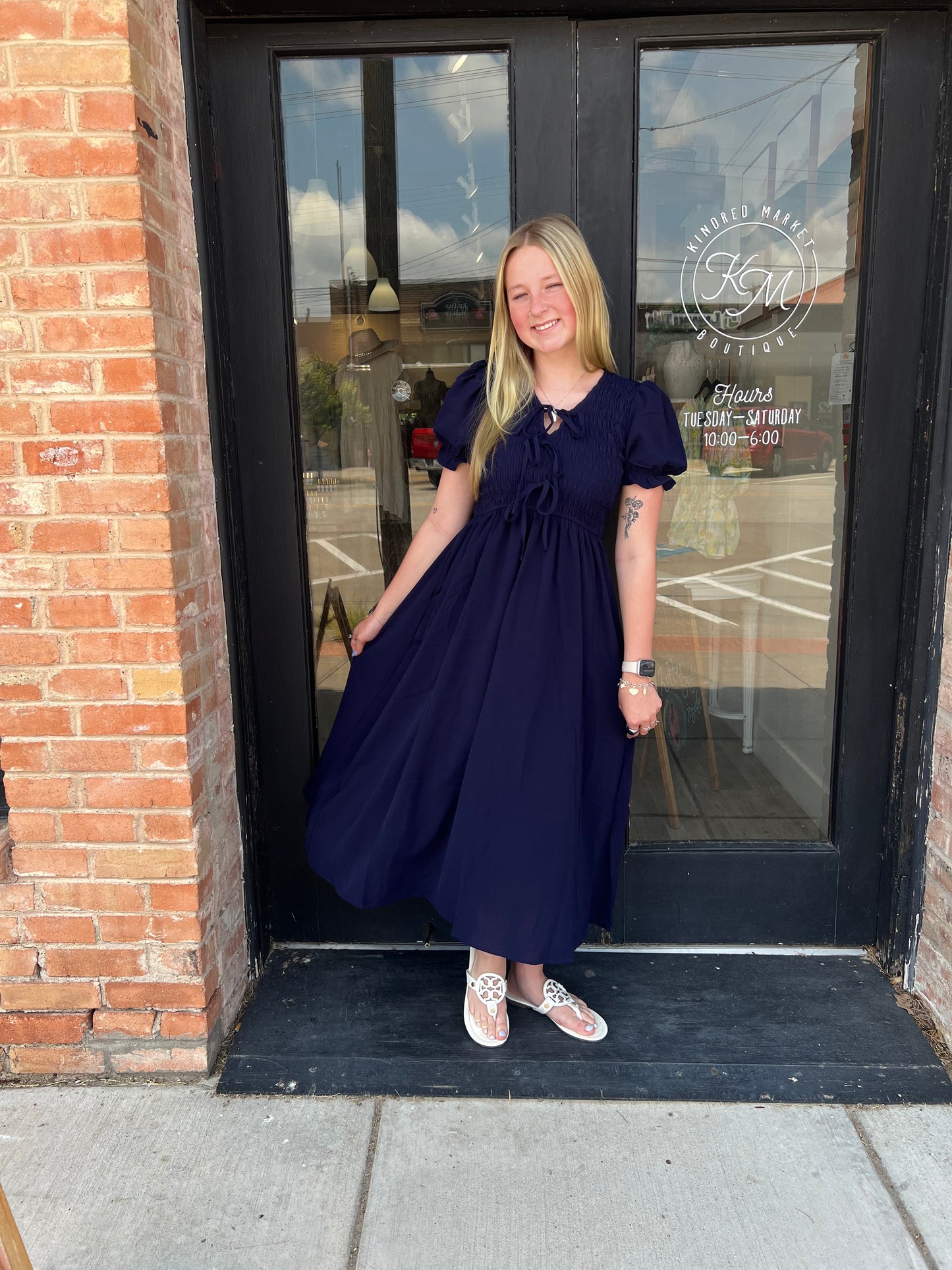 Carla Navy Midi Dress
