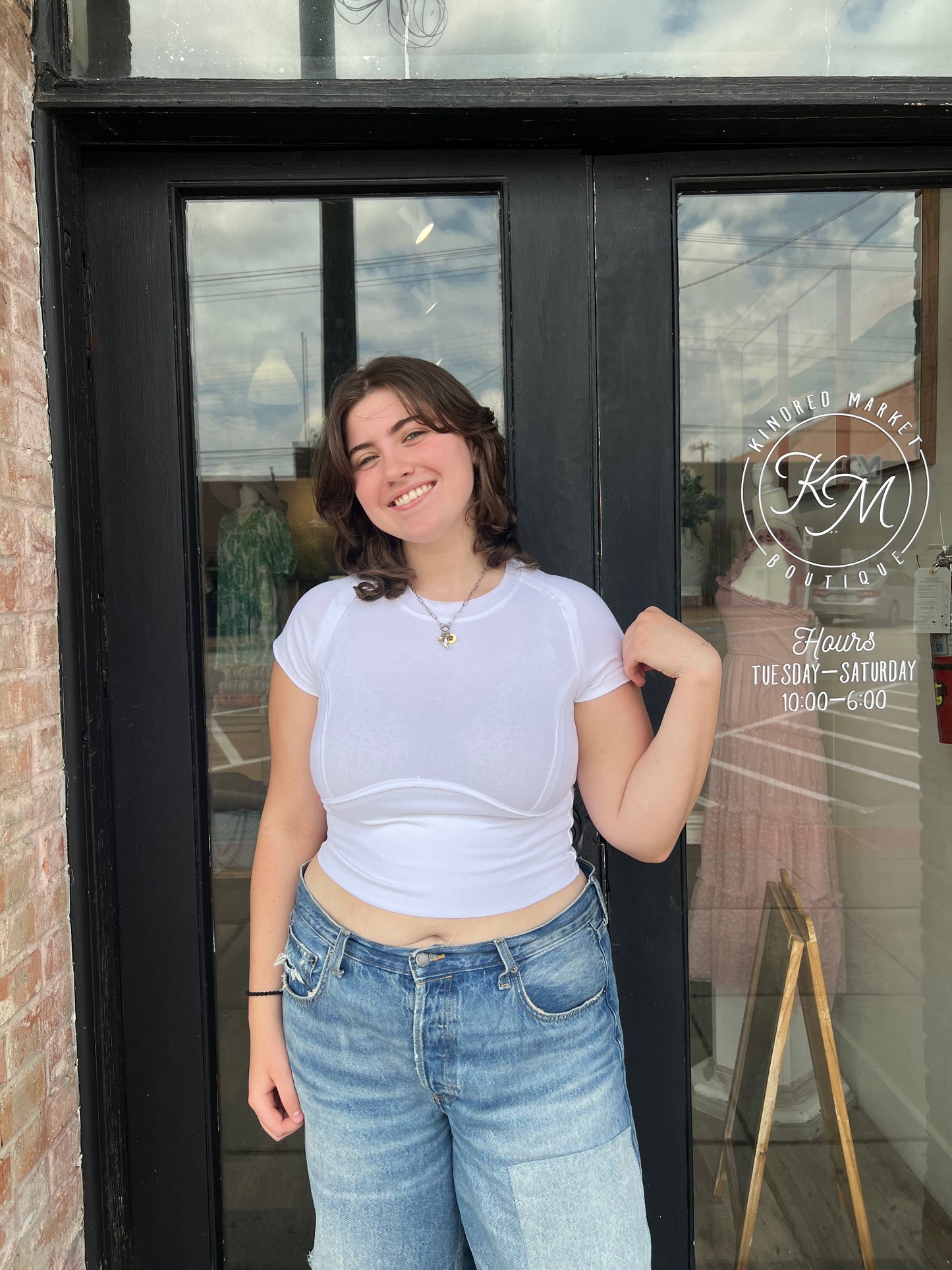 Diana White Baby Tee