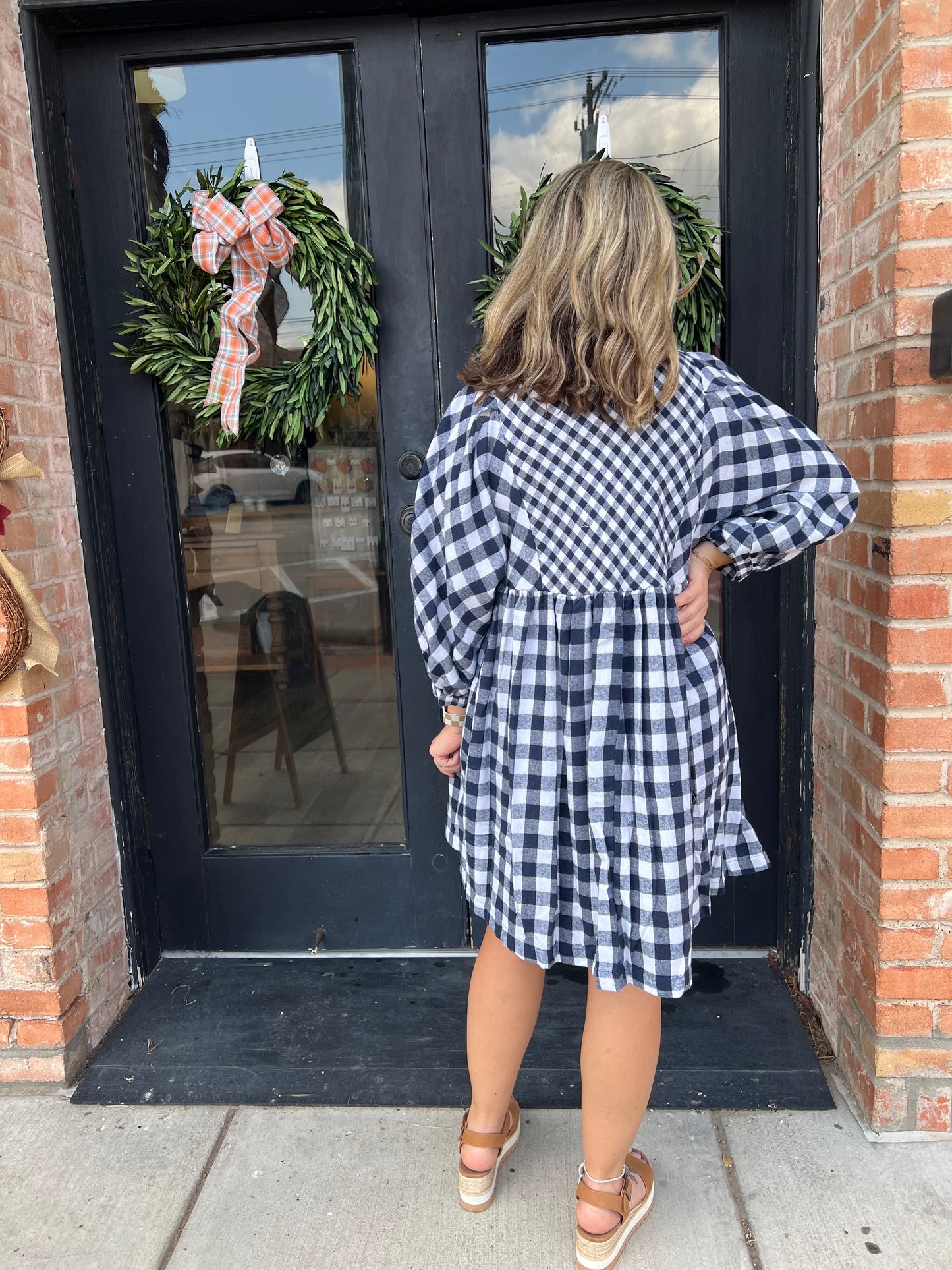 Holli Plaid Babydoll Mini Dress
