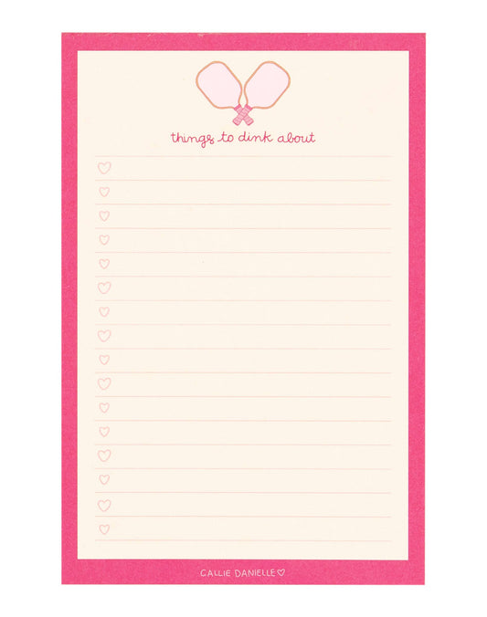 Things To Dink About Pickleball Notepad