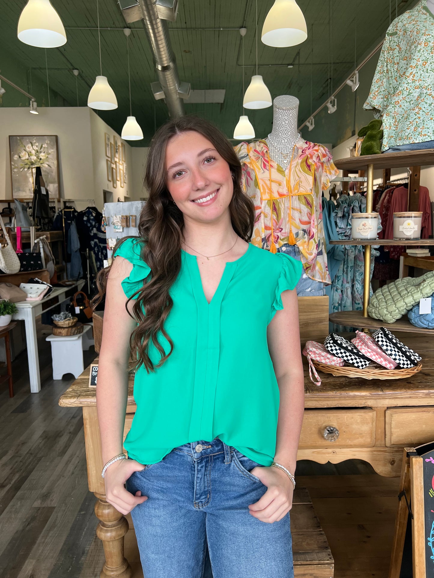 Auddie Split Neck Blouse