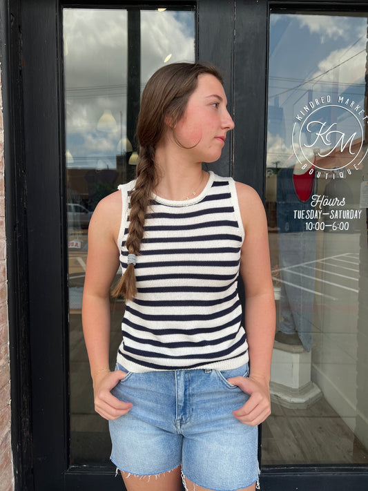 Lina Stripe Sweater Tank Top