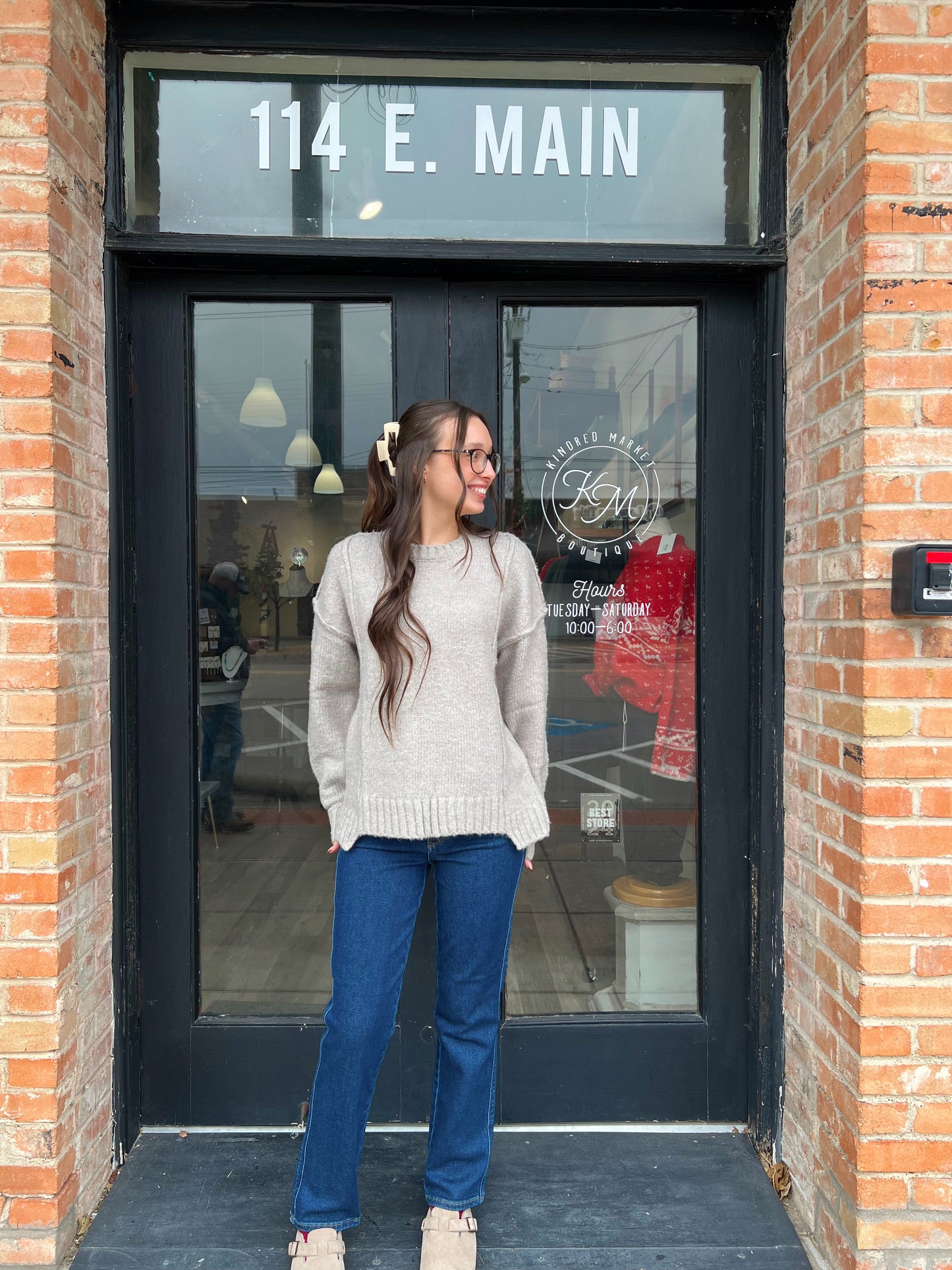 Nyla Fuzzy Knit Oversized Sweater