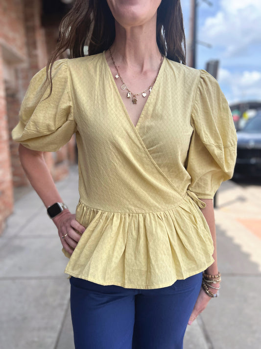 Carolina Cotton Wrap Blouse