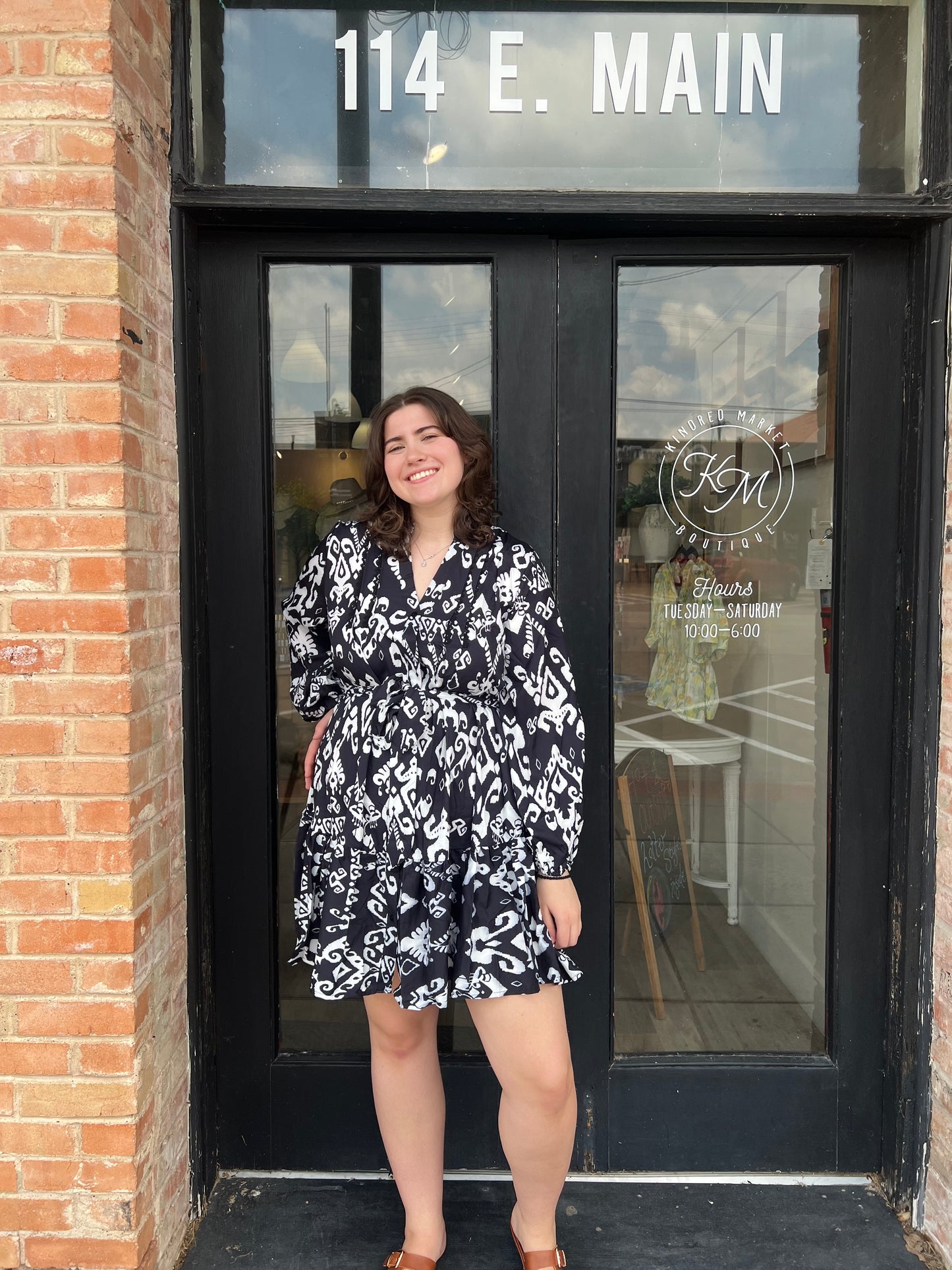 Valerie Plus Geo Print Black Mini Dress