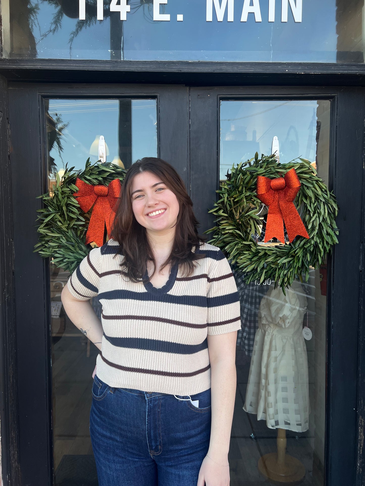 Maci Navy Striped Polo