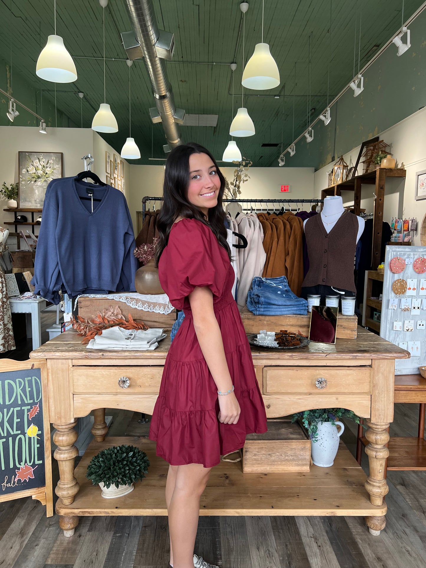Dahlia Red Tiered Mini Dress