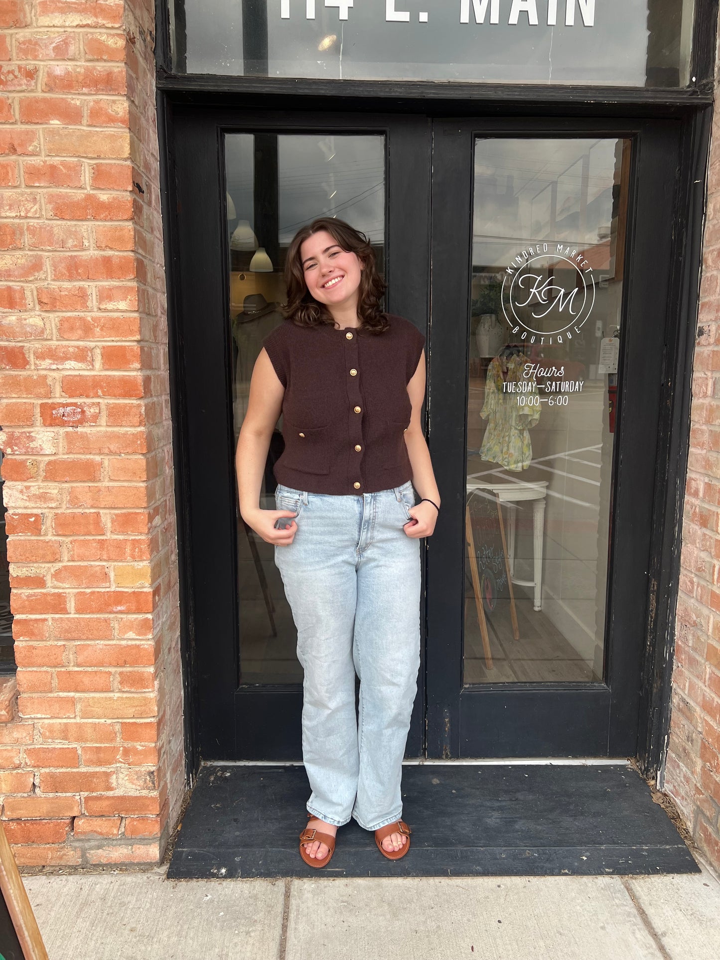 Faith Brown Sweater Vest