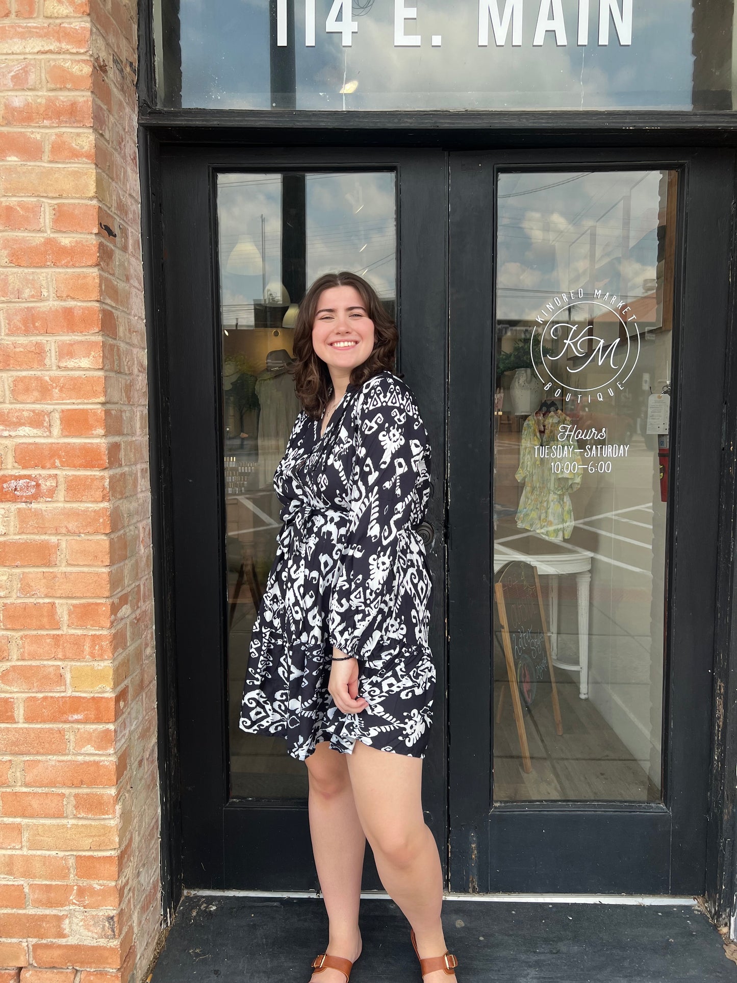 Valerie Plus Geo Print Black Mini Dress