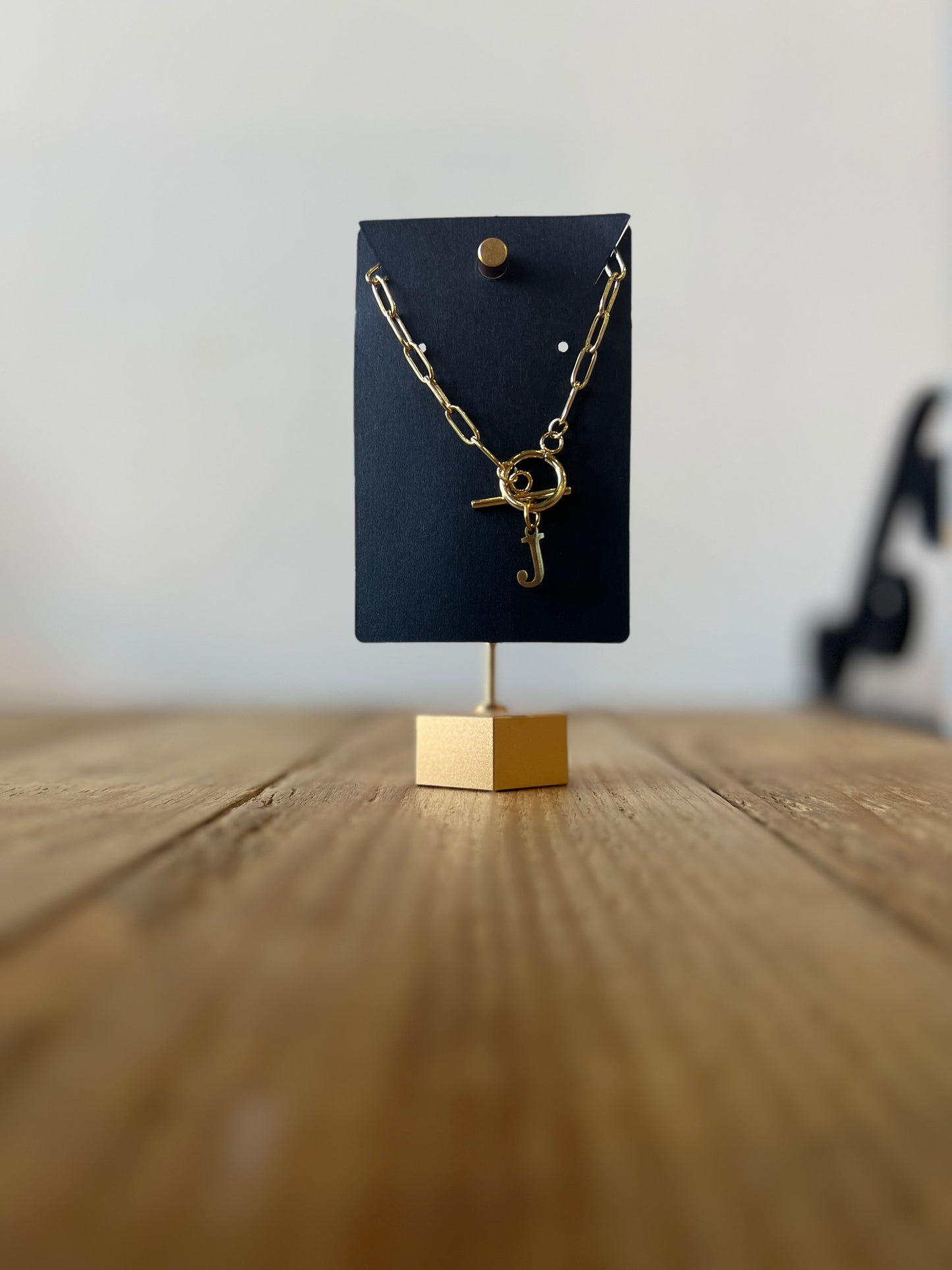 Gold Lock Initial Necklace
