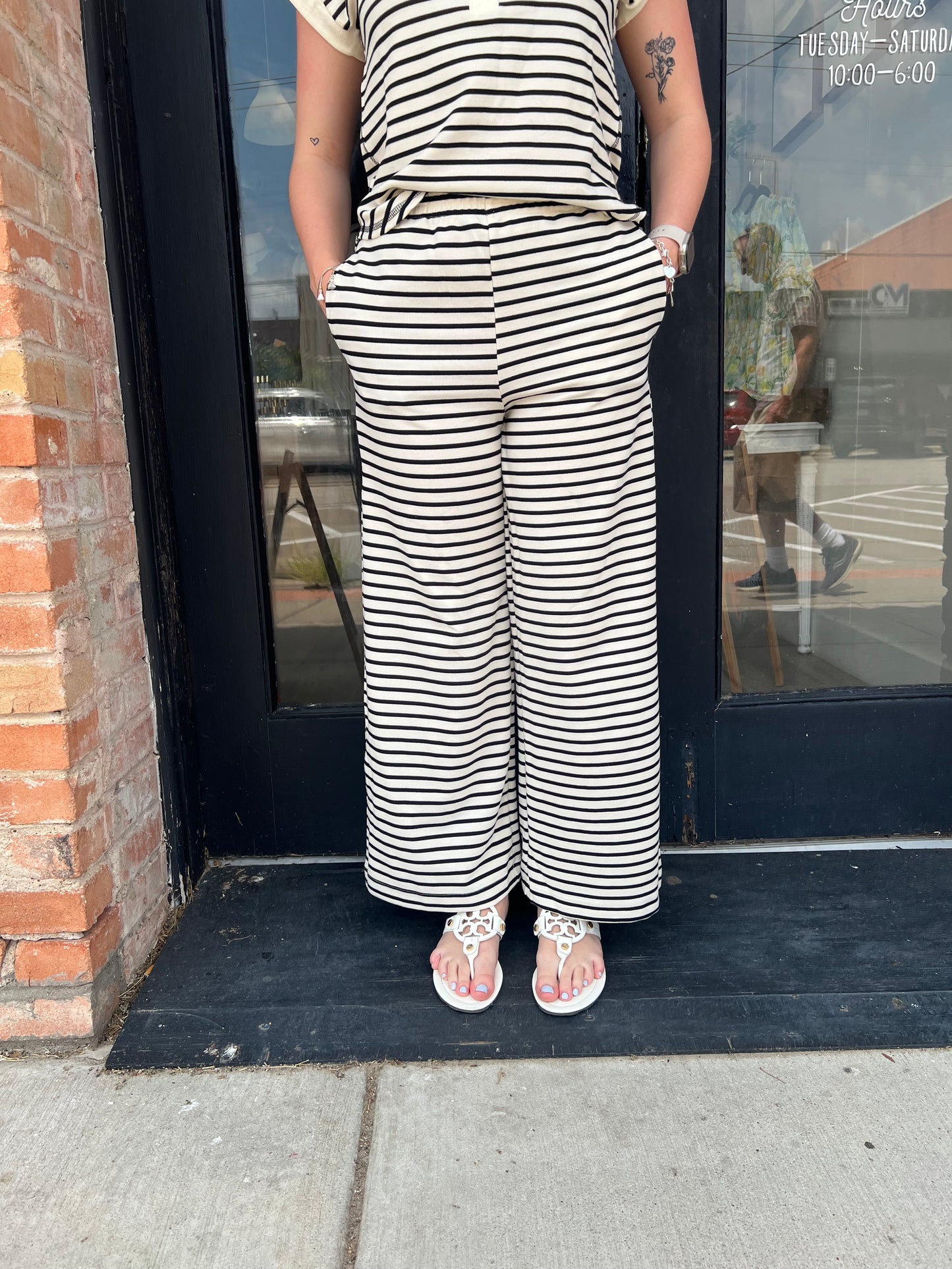 Haley Stripe Wide Leg Lounge Pants