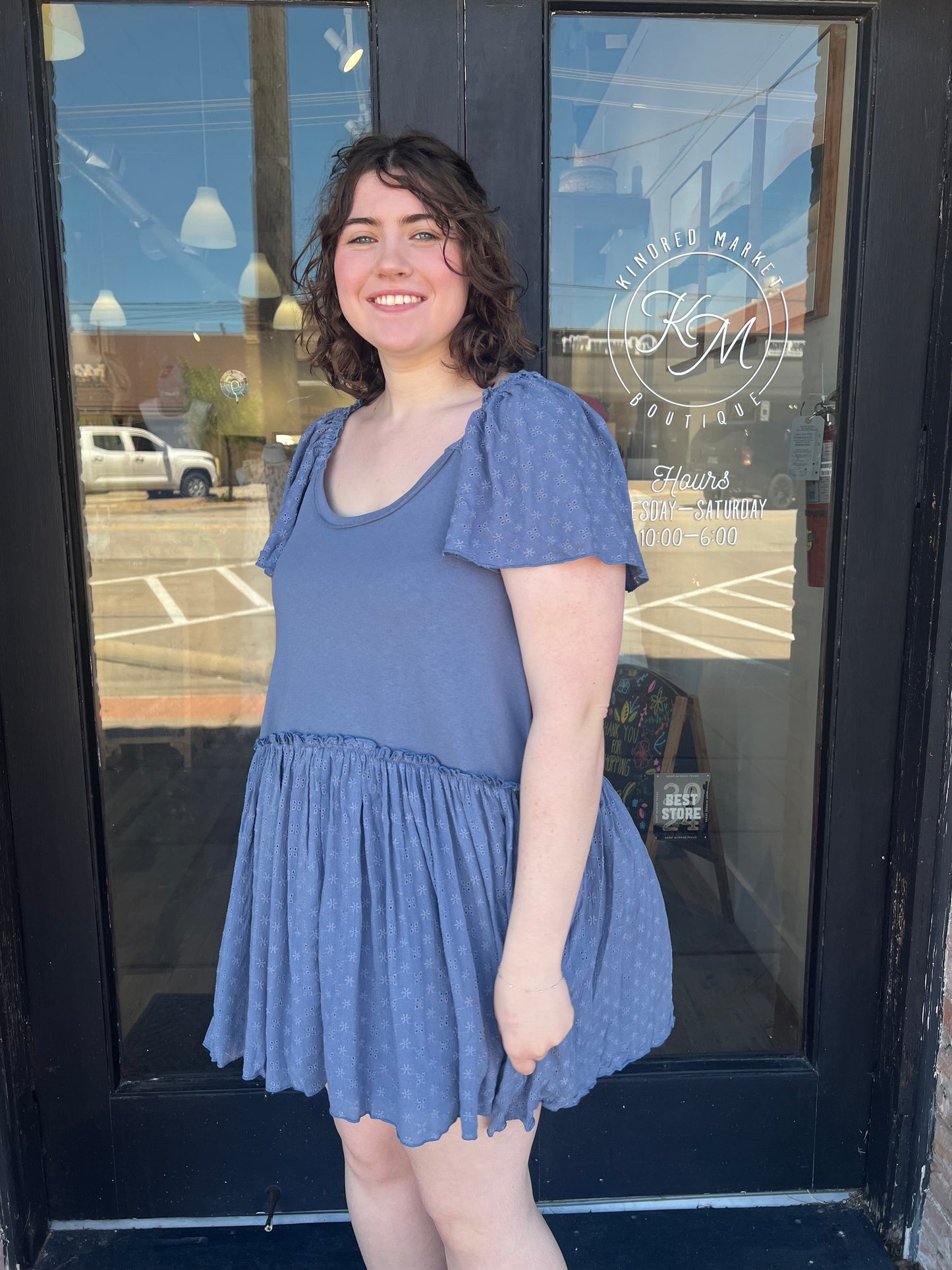 Danielle Dusty Blue Mini Dress