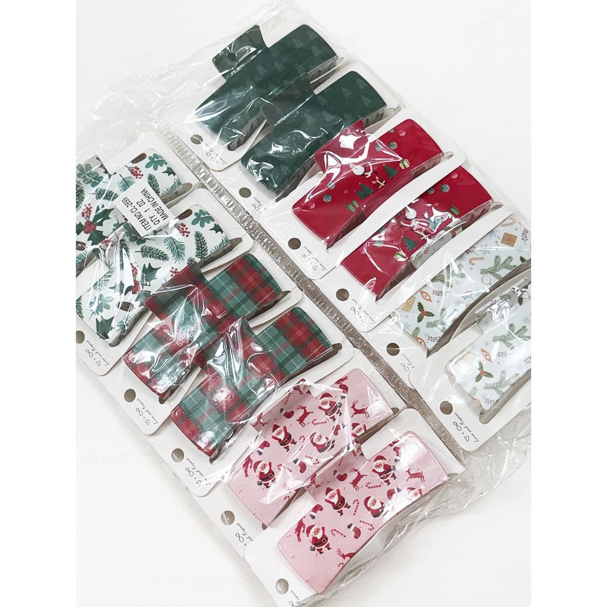 Christmas Vintage Design Rectangle Hair Claw