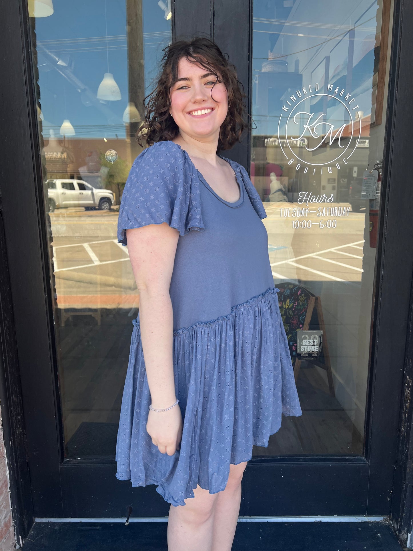 Danielle Dusty Blue Mini Dress