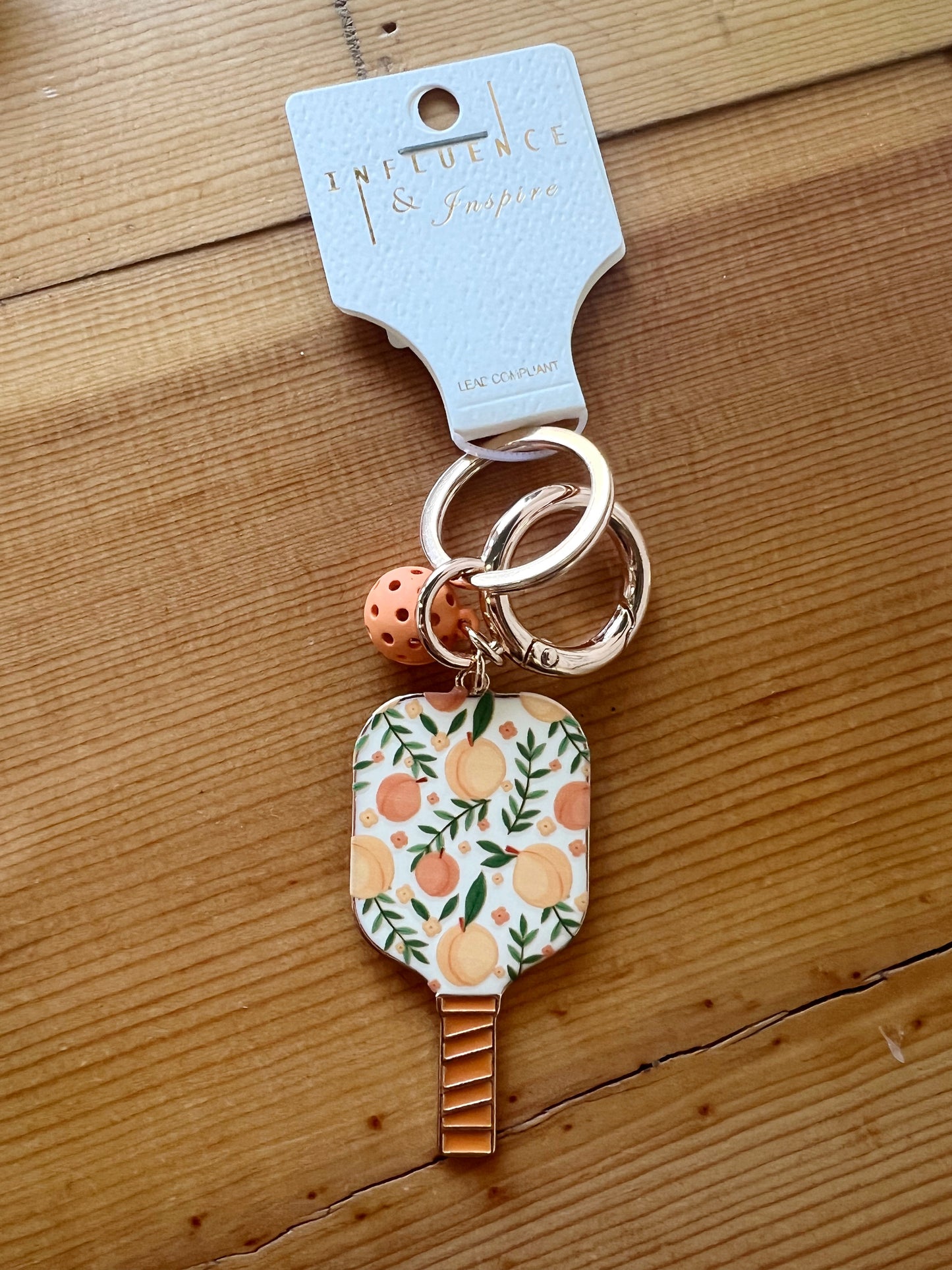 Gold Pickleball Paddle Key Chains