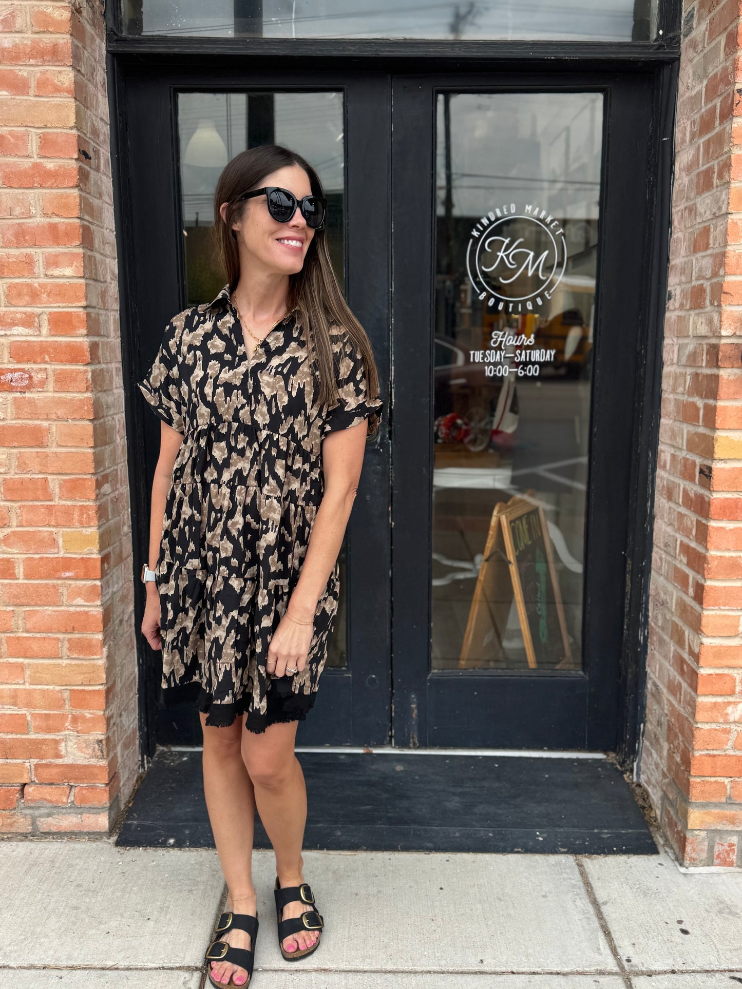 Joss Black Tiered Mini Dress