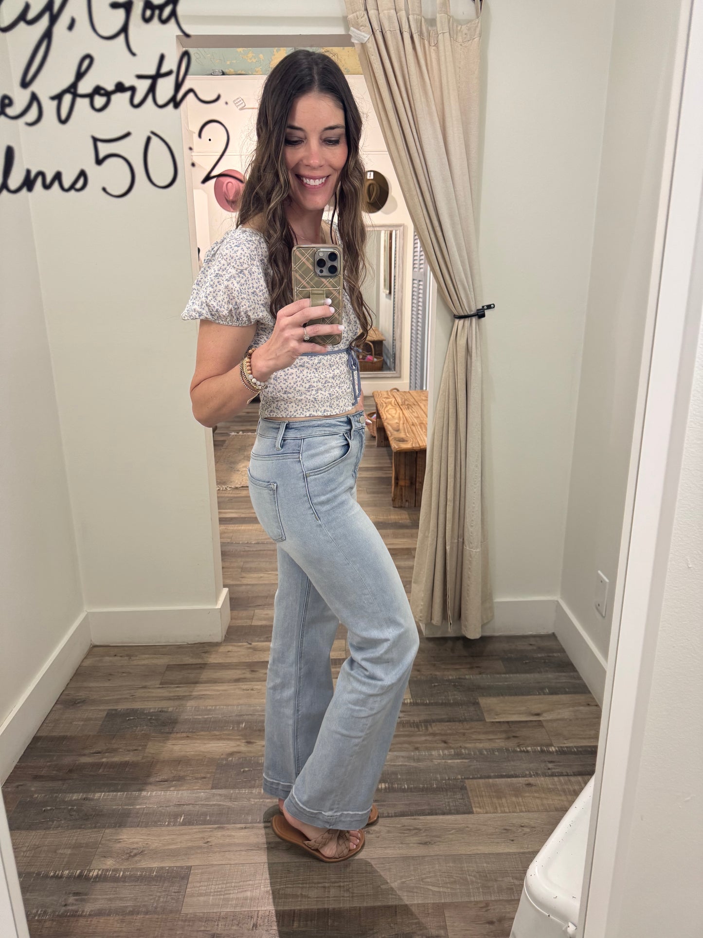 RISEN High Rise Straight Jeans