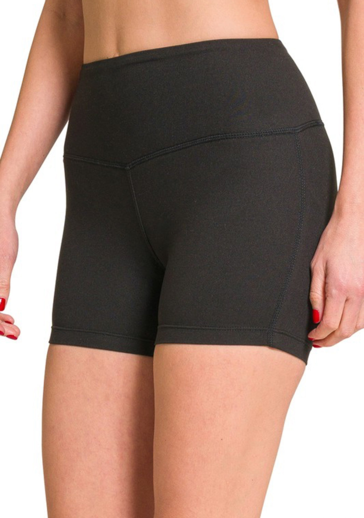 Olive Black Bike Shorts