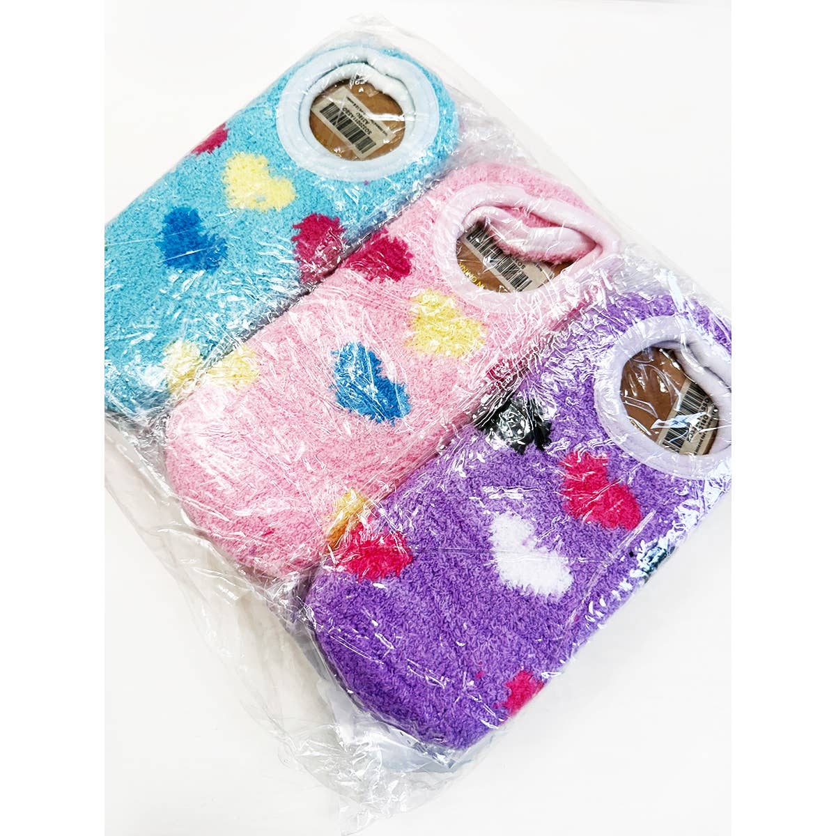 Heart Printed Soft Fuzzy Winter Slip On Socks