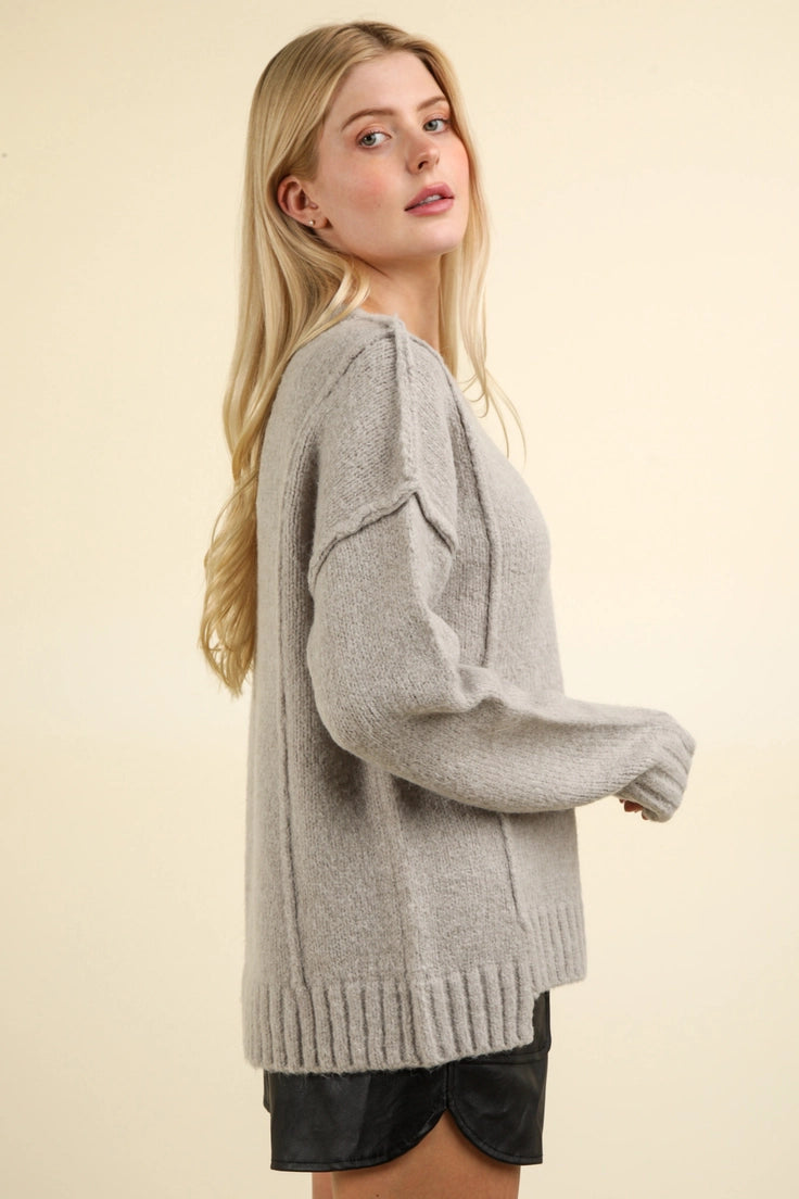 Nyla Fuzzy Knit Oversized Sweater