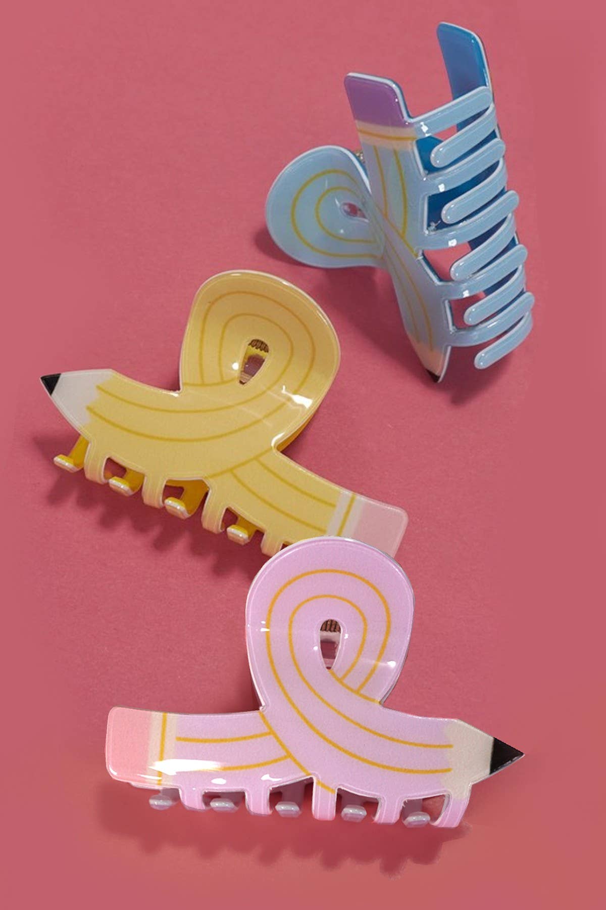 BACK TO SCHOOL TEACHER PENCIL HAIR CLAW CLIPS