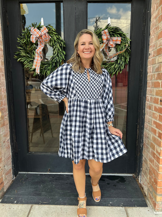 Holli Plaid Babydoll Mini Dress