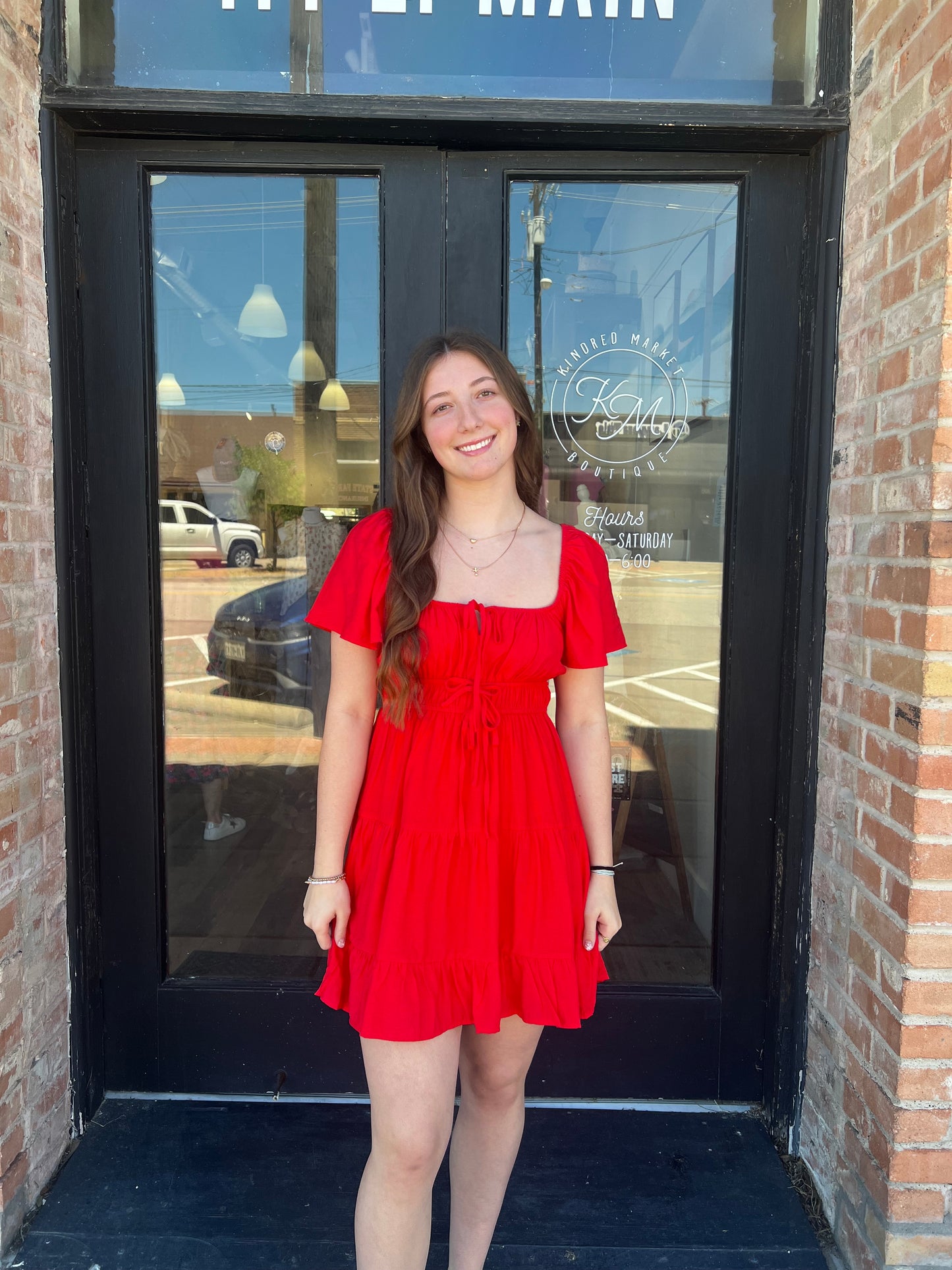 Lacey Front Tie Mini Dress