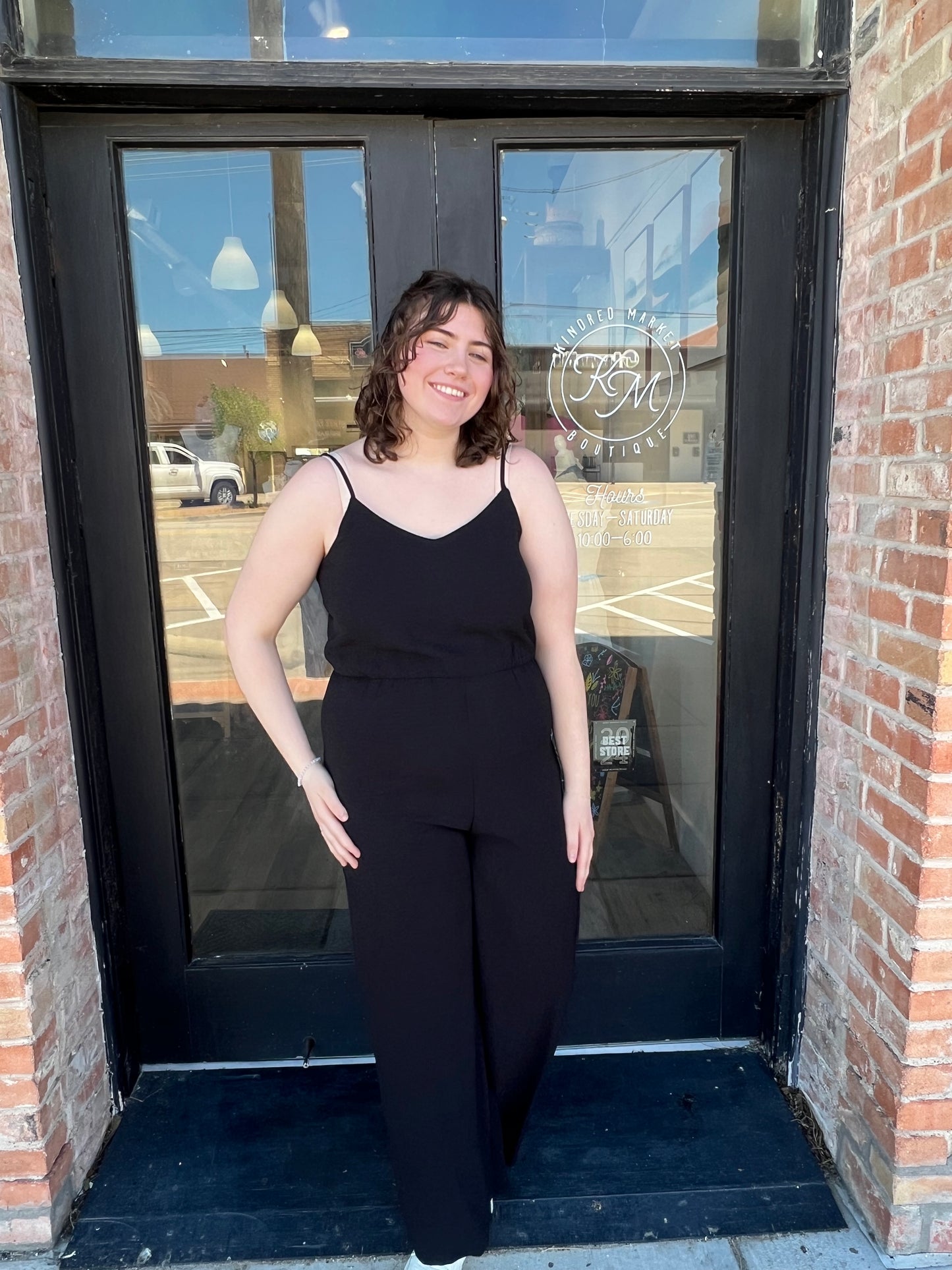 April Black Cami Jumpsuit