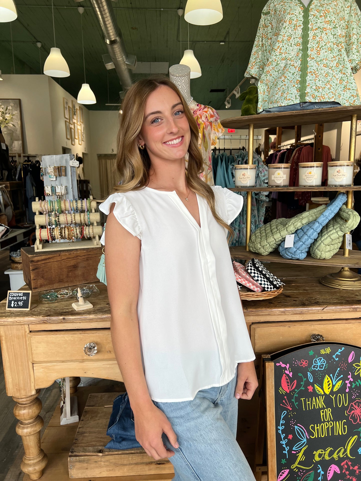 Auddie Split Neck Blouse