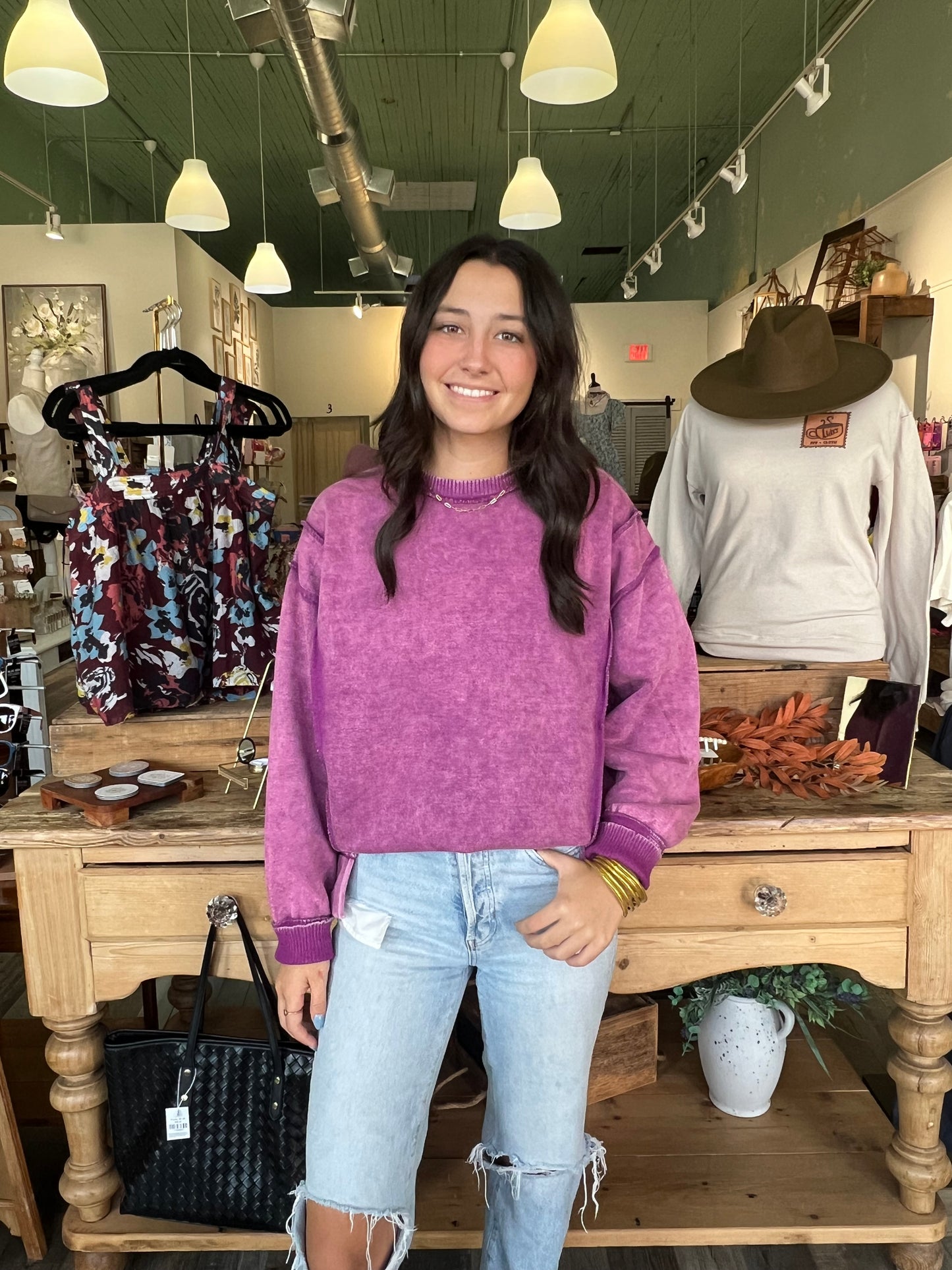 Danya Plum Crewneck Sweatshirt