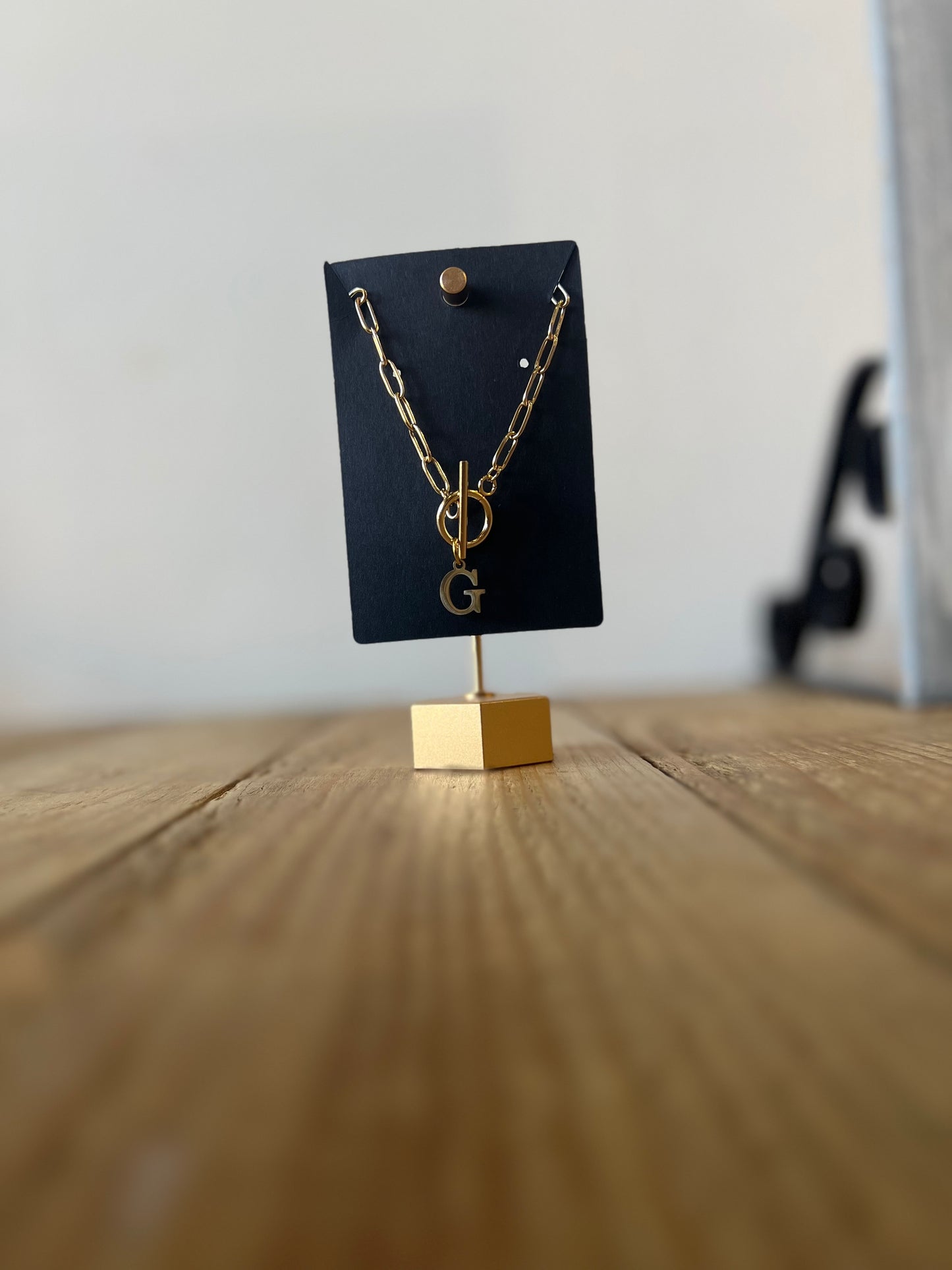 Gold Lock Initial Necklace