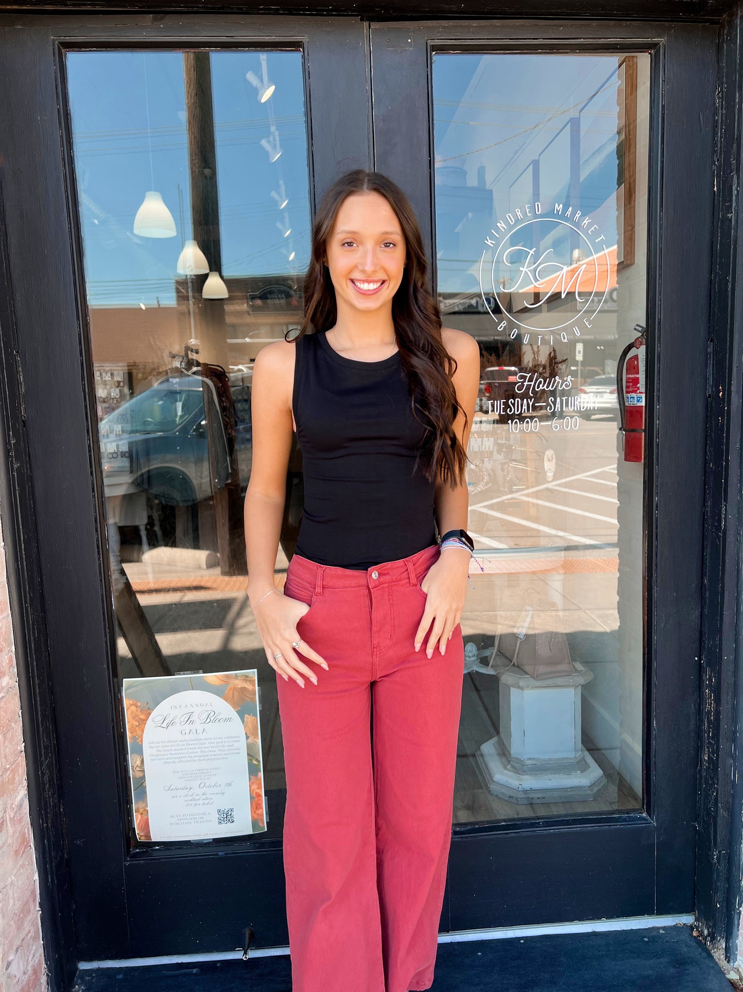 Nora Rust High Wide Leg Pants