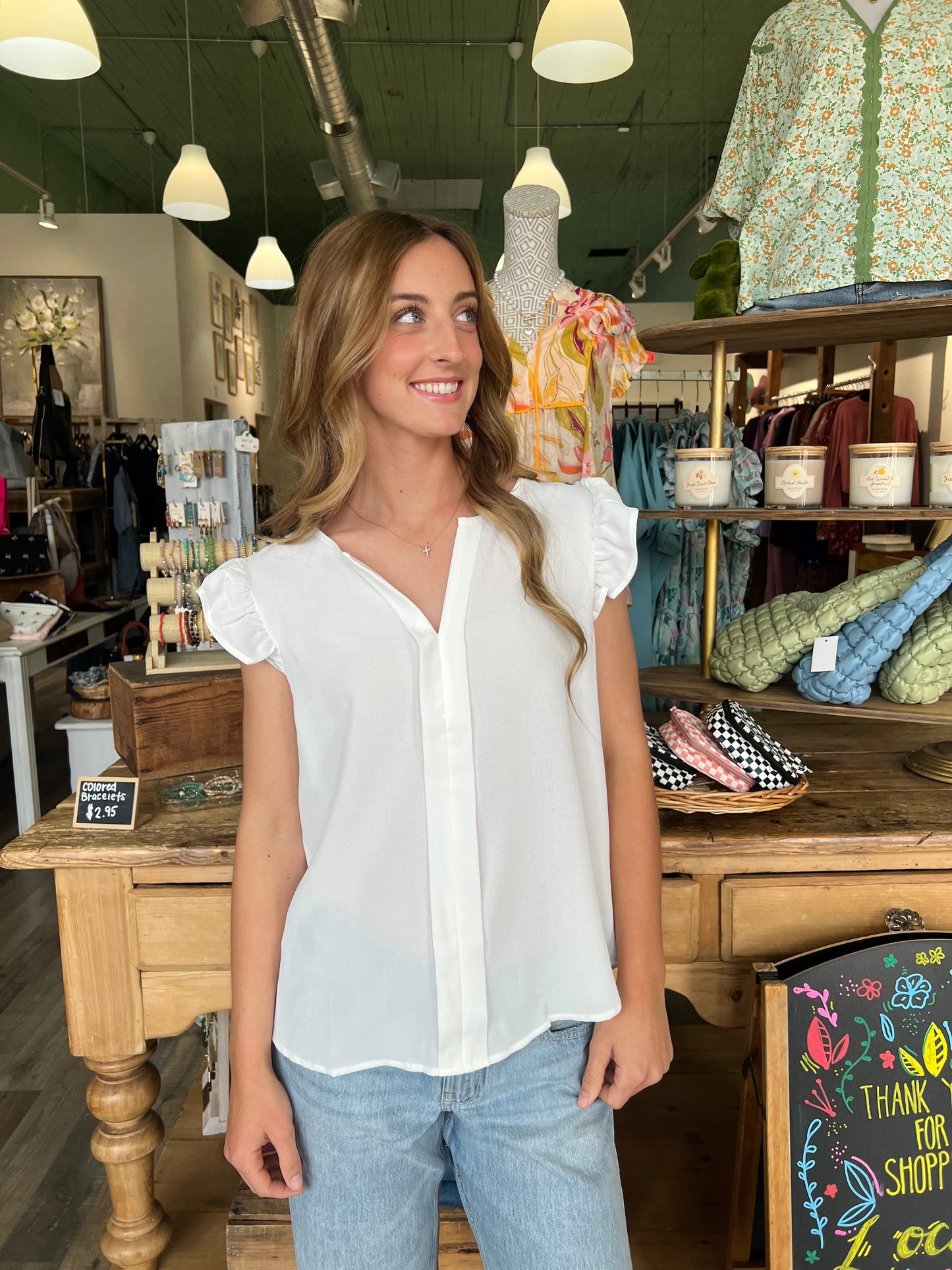 Auddie Split Neck Blouse