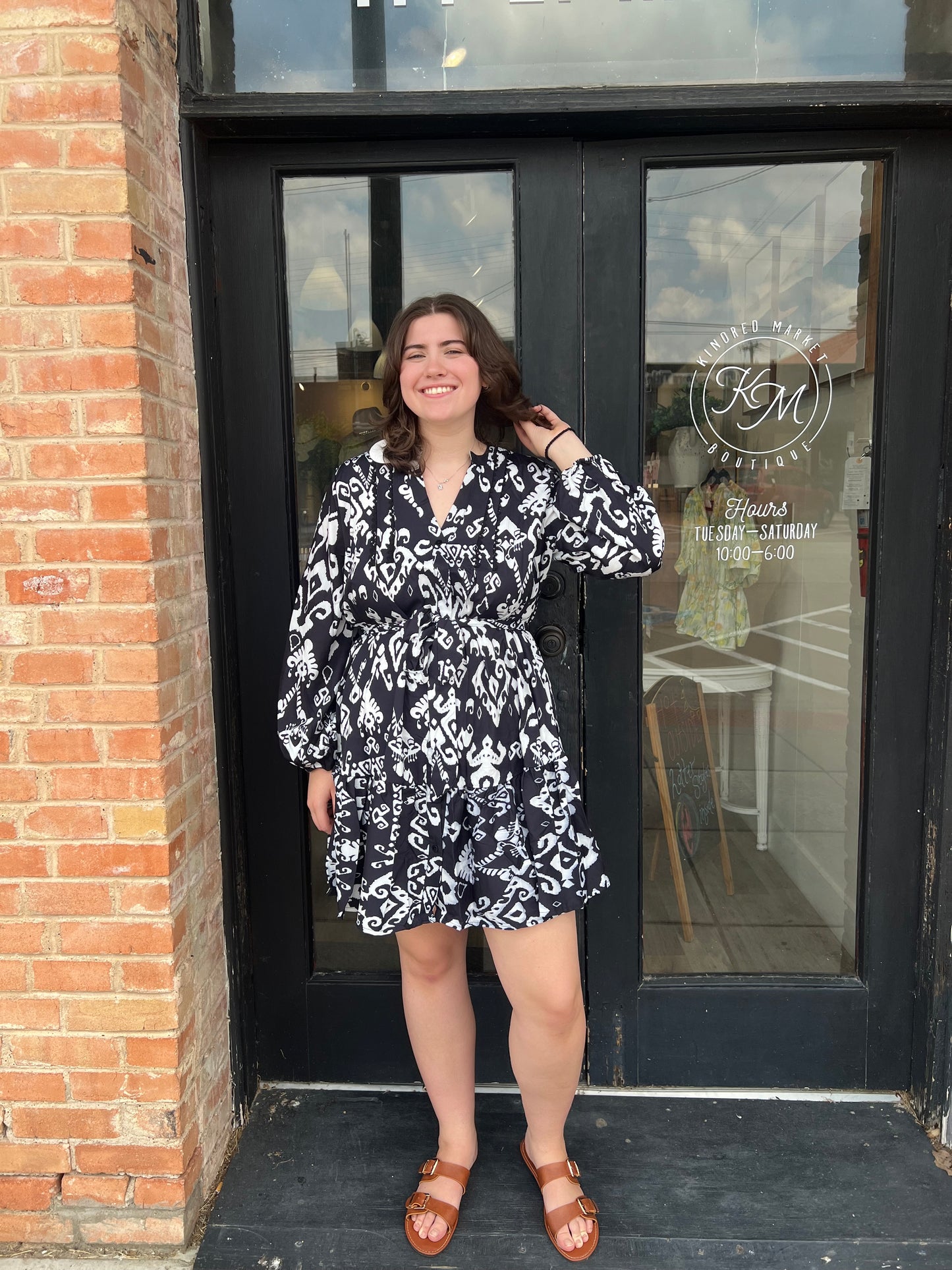Valerie Plus Geo Print Black Mini Dress